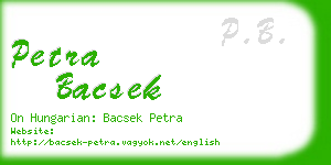 petra bacsek business card
